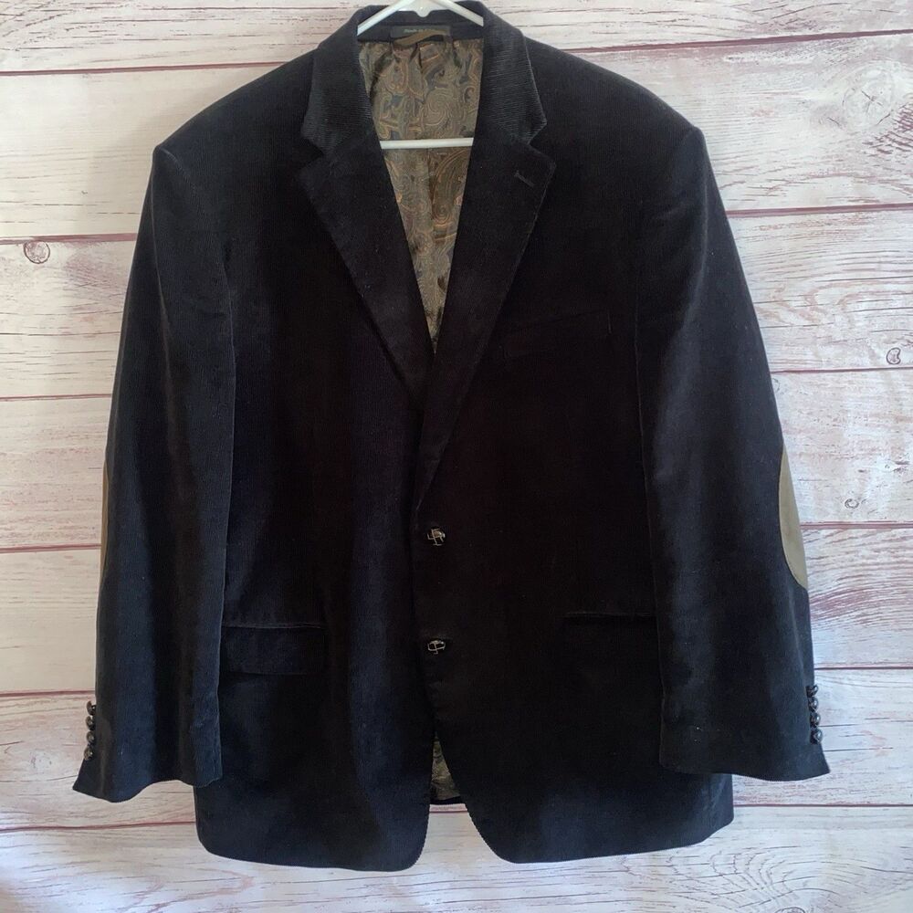 Lauren Ralph Lauren 46R Brown Corduroy Sport Coat Elbow Patch Blazer